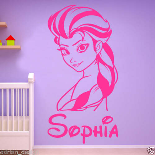 FROZEN Elsa with Personalised Any Name Wall Sticker Decal Transfer Removable