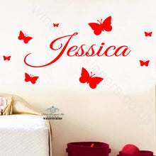 Load image into Gallery viewer, Personalised Wall Sticker with choice od stars, butterflies, flowers vibes