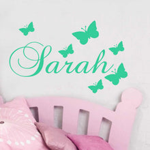 Load image into Gallery viewer, Any NAME WALL  STICKER GIRL BOY Butterfly Design