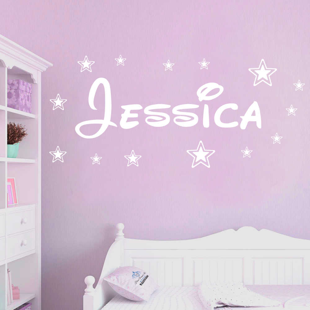 PERSONALISED Disney NAME WALL ART STICKERS GIRL BOY 3 sizes stars zz3 children decal