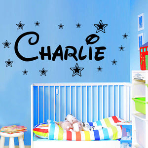 PERSONALISED Disney NAME WALL ART STICKERS GIRL BOY 3 sizes stars zz3 children decal