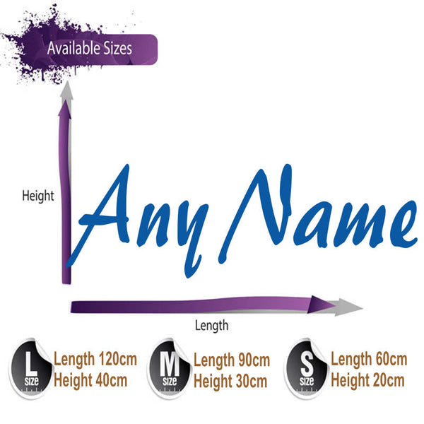 Any Name Personalised Wall Sticker with choice od stars, butterflies, flowers